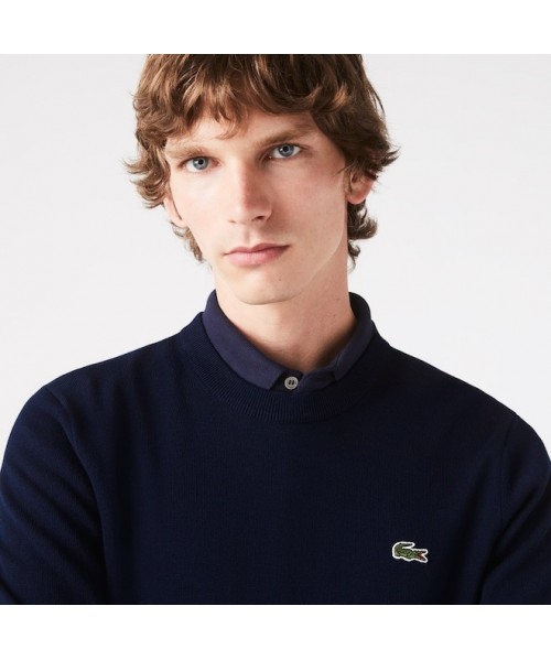 MAGLIA LACOSTE COTONE BLU