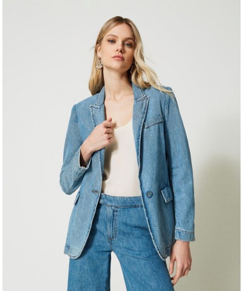 GIACCA BLAZER TWINSET IN JEANS