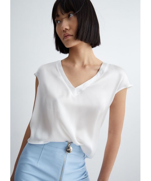 BLUSA LIU-JO MISTO SETA BIANCO