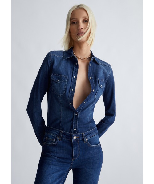 CAMICIA LIU-JO JEANS DENIM BLU