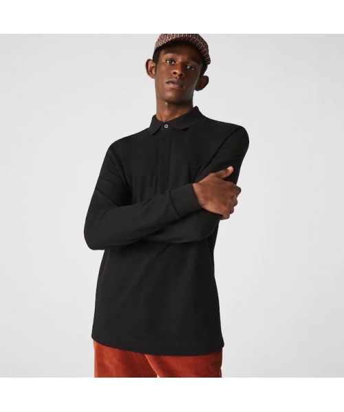 POLO LACOSTE MANICA LUNGA NERO