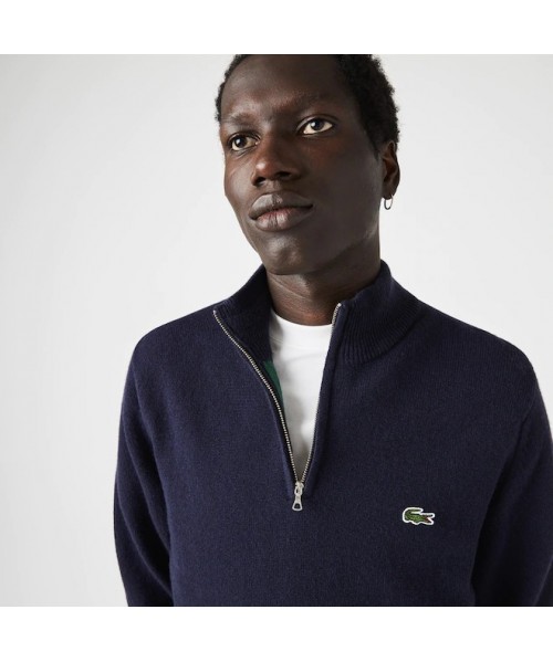 MAGLIA LACOSTE MEZZA ZIP BLU