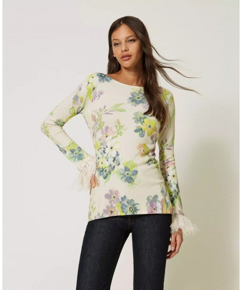 MAGLIA TWINSET STAMPA FIORI...