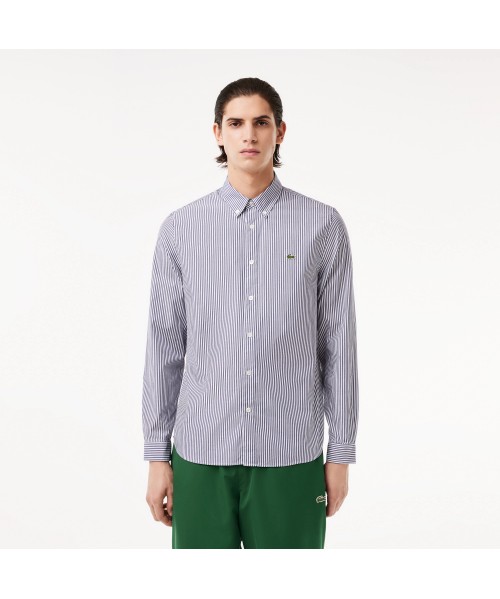 CAMICIA LACOSTE RIGHE BLU...